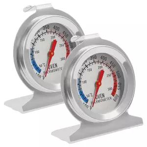 주방 요리 베이킹을 위한 2팩 오븐 온도계 즉시 읽기 스테인리스 스틸 그릴 50300°C/100600°F