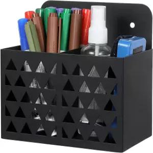 마이기프트 드라이 이레이즈 마커 홀더 벽 장착 삼각형 컷아웃 디자인 모던 블랙 메탈 2칸 사무용품 보관함