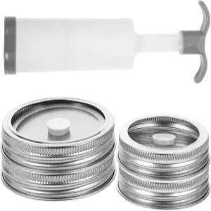 음식 보존을 위한 304개의 스테인리스 스틸 진공 뚜껑과 수동 공기 펌프가 포함된 매직룰루 병 밀봉 키트는