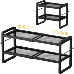옷장용 2단 확장 가능한 신발장 입구용 조절식 헤비 듀티 금속 신발 정리함 차고용 스태커블 스탠드 홀더