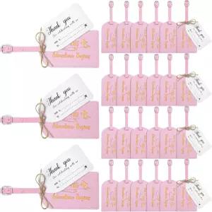 Sweetude 48 가죽 러기지 태그 벌크 설정 및 더 어드벤처 웨딩 브라이덜 샤워 바첼로렛 허니문 여행 졸업