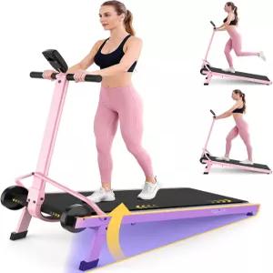 책상 워크스테이션이 있는 워킹 패드 러닝머신 핸들 바가 15 경사 가정/사무실용 접이식 400파운드 이상의