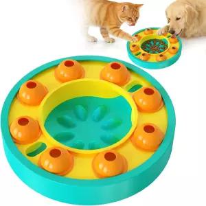 큐 훈련 강화를 위한 개 사료 퍼즐 장난감 인터랙티브 게임 소형 중형견 및 모든 고양이를 슬로우 피더블루