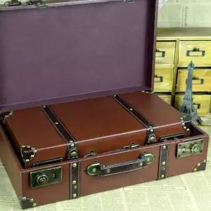 빈티지 가방 레트로 PU 가죽 여행용 소품 클래식 복고풍 캐리어