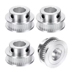 uxcell 4pcs GT-2 40T 풀리 동기식 휠 12mm 보어 알루미늄 타이밍 40 톱니 3D 프린터 CNC 기계용 폭 벨트