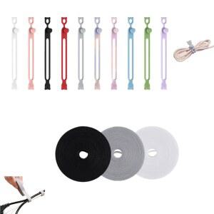 다목적 케이블 정리함 세트, 재사용 가능한 스트랩이 있는 귀여운 동물 디자인 클립 10개, 전원 코드, 커튼, 수건, 푸드백용 관리 시스템