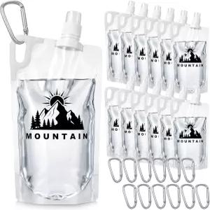 등산 버클이 달린 페로셰프 12팩 1L 접이식 물병등산에 적합하지 않음 하이킹 배낭 33온스 음료 병 재사용