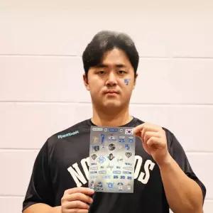 [NC다이노스] 김형준 선수 스포츠 야구 타투 스티커 응원용품 페이스 페인팅 건식 판박이