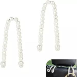 WZP 2PCS 진주 카시트 헤드레스트 후크 귀여운 카 지갑 홀더 키백 우산 코트용 보관 정리함 여성용