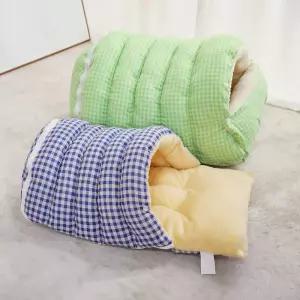 벨벳 하우스 겨울 고양이 M 기모 라이트퍼플 침대 따뜻한 강아지