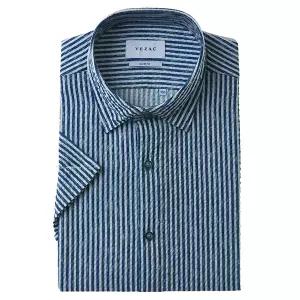 [대구백화점] [예작]반소매/밑단일자/스냅/써커 스트라이프 슬림핏(YJFMIS443)