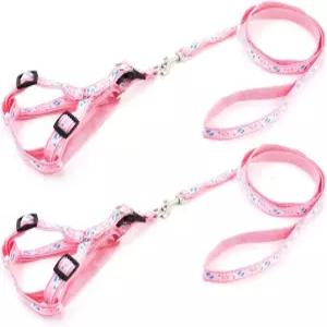 룰로굿 훈련 발자국 패턴 조절 가능 하네스 개 목줄 칼라 120cm 길이 핑크 ID 220 2f0 14c 66f 89e