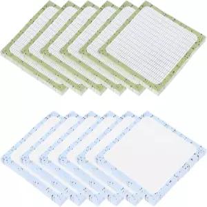 파티킬 스티커 메모 귀여운 3x3 12 패드 600장 메모장 교실 사무실용 줄이 있는 셀프 크림 블루/크림 그린