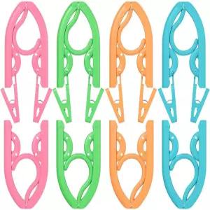 접이식 여행용 옷걸이 표준형 4개 및 클립형 캠핑 가정 기숙사 사용을 위한 소형 경량 공간 절약형 휴대용