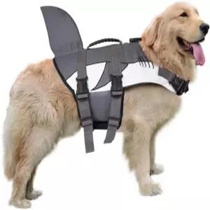 강아지 구명조끼 반려동물 상어 지느러미 수영 조끼 재킷