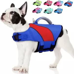 보트와 수영을 위한 도글레이 도그 라이프 재킷 구조 손잡이와 D링이 있는 고부력 반사형 조끼 소형 중형