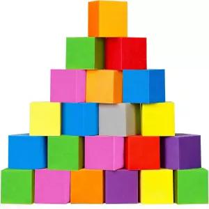 소프트 폼 피트 블록 40개 5.9 x5.9 고밀도 큐브 난연제 놀이터용 트램펄린 아레나스 체조경기장