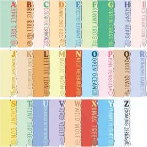 26개의 도서관 알파벳 책 분할기 나무 비닐 레코드 정리기 분리기 AZ 책장 CD 앨범 위한 마커