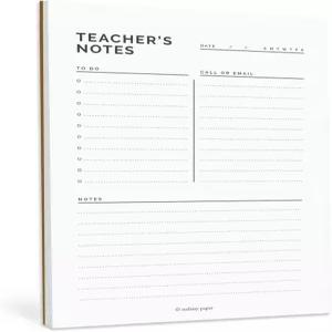 Todaisy 종이 교사 메모장 5.5 x 8.5 일일 할 일 목록 및 커뮤니케이션 로그 찢어진 시트 50장 감사 선물