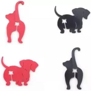 음식용 4PCS 동물 가방 클립 재미있는 3D 프린팅 고양이 및 개 칩 재사용 가능한 빵 간식 비스킷 애완동물