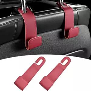 2PCS 카시트 헤드레스트 후크 오토시트 백 수납 액세서리 지갑 가방 코트 걸이용 가죽 차량 정리 걸이 SUV