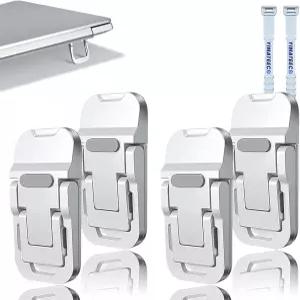 책상용 YIMETECO 미니 노트북 스탠드 4pcs 휴대용 자동 접착식 보이지 않는 키보드 라이저 조절식 틸트