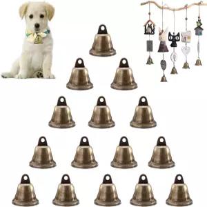 35 PCS 빈티지 브론즈 징글벨 38mm 크리스마스 트리 장식을 위한 윈드 차임 만들기 개 초인종 및 배변 훈련