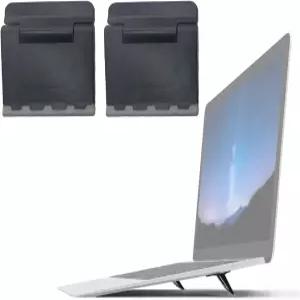 마이크린 2PCS 휴대용 컴퓨터 키보드 라이저 보이지 않는 플라스틱 발 책상용 미니 노트북 틸트 스탠드블랙