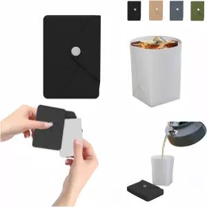 Yxathoyi 실리콘 접이식 컵 카드 슬리브 홀더가 있는 여행용 머그 휴대용 누수 방지 재사용 가능한 물컵 및