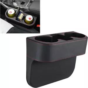 시트 갭 필러용 RCPOWERCH 자동차 컵 홀더 PU 가죽 정리함 보관함 및 휴대폰 있는 다기능 인테리어