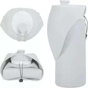 리뉴리바이탈 휴대용 반려견 물병 접이식 누수 방지 정수기 하이킹 여행용 550ml 그레이