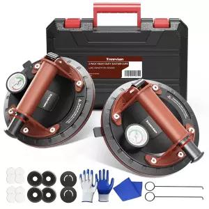 유리 8인치 헤비 듀티 흡입 컵 485파운드 적재 용량 내구성 있는 손잡이와 대형 타일 창문 화강암을 들어