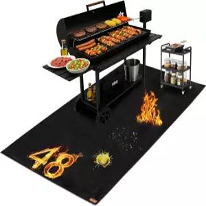 야외 그릴용 매트 5겹 방화 방수 데크 파티오 벽난로용 바비큐