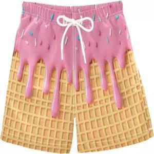 보크스티 핑크 블루 스크림 보이즈 수영 트렁크 여름 비치 보드 반바지 2T-XL