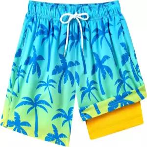 컴프레션 라이너가 있는 소년 수영 트렁크 안티 샤페 보드 반바지 청소년 사이즈 10-12 12-14 16-18