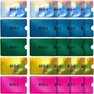 신용카드 신분증 소지자를 위한 RAYNAG 25 팩 RFID 차단 슬리브 신원 보호 알루미늄 호일 커버 지갑/지갑