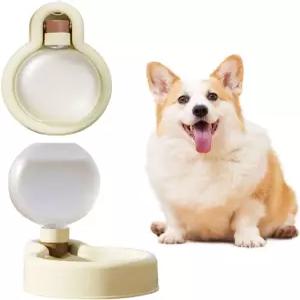 개 물병 여행용 강아지 휴대용 애완동물 산책 하이킹 식수 공급기가 있는 누수 방지 정수기베이지 12온스