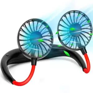 솽지산 넥 선풍기 휴대용 충전식 남성 여성을 위해 차가운 공기를 불어넣는 개인용 냉각 웨어러블 USB는