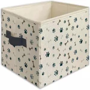 손잡이가 달린 귀여운 파란 강아지 발 접이식 보관함 상자 엄마 아빠 사랑꾼 여성 남성용 주인 선물