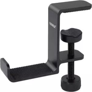 에이스윤 언더 데스크 헤드폰 걸이 알루미늄 스탠드 헤드셋 홀더 공간 절약 가방/백팩/게이밍 블랙