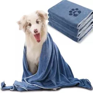 건조견을 위한 4팩 엑스트라 라지 개 목욕 타월 55×27인치 고흡수성 애완 소형 중형 대형 고양이를