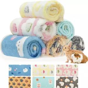 쿠 기니피그 침구 매트 쥐 토끼 햄스터 친칠라 고슴도치 도마뱀을 위한 6팩 플리스 부드럽고 따뜻한 소형