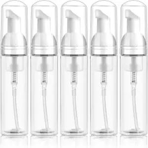5팩 2온스 여행용 폼 펌프 병 60ml 디스펜서 핸드 비누 헤어 무스 셀프 태너 페이셜 클렌저용 투명 PET 5