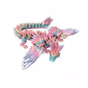 3D 프린팅 장난감 날개 크리스탈 드래곤 레이저 블랙 테크놀로지 중국 용 장식 관절형 피규어