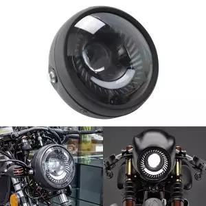 호환  브래킷이있는 범용 6.5  헤드 라이트 크루저 헬기 Bobber Cafe Racer Custom 용 하이 로우 빔 라운드