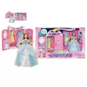 캐릭터인형놀이 여아 선물 즐거운 옷입히기 신데렐라 미미 옷장