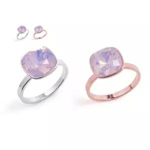 로즈 오팔 스퀘어 크리스탈 프리사이즈반지 R053 10mm