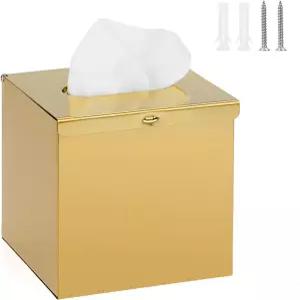 섬나콘 티슈 박스 커버 사각 스테인리스 스틸 나사가 달린 벽걸이 홀더 욕실 화장실 침실 거실 주방 테이블