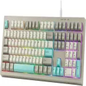 숫자 패드 100 풀사이즈 레이아웃 USB-C 유선 RGB 백라이트 크리미한 실리콘 구조 PC 게임/오피스용 무음