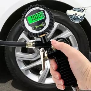 [셀러에이드]디지털 타이어 압력 측정기 권총형 공기 주입기
